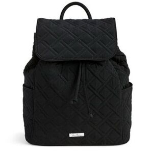 Vera Bradley Quilted Drawstring Black Backpack
